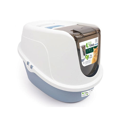 M-Pets Eco Tima Kapalı Kedi Tuvaleti Large Okyanus Mavisi 60x45x42 Cm