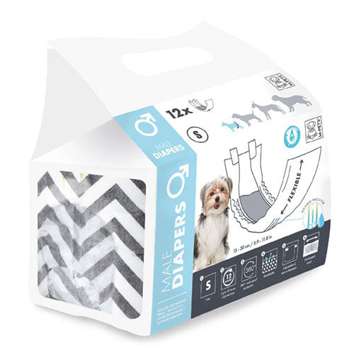 M-Pets Diapers Erkek Köpekler İçin Külot Bez Small 12 li 17,5x42 Cm