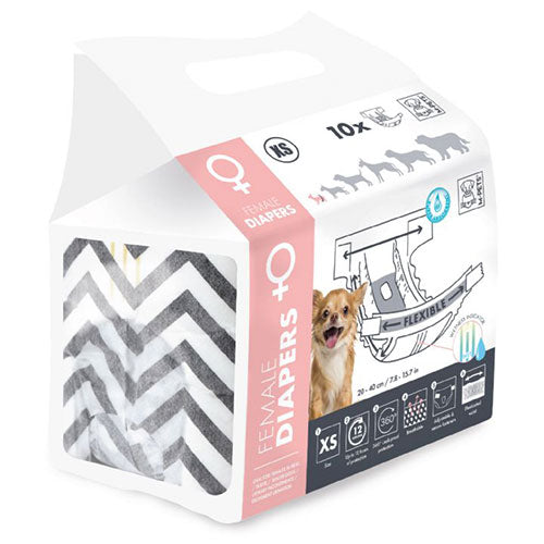 M-Pets Diapers Dişi Köpekler İçin Külot Bez XSmall 10 lu 26x34 Cm