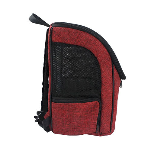 Lepus Backpack Şeffaf Kapaklı Kedi ve Köpek Taşıma Çantası Bordo 30x25x40 Cm