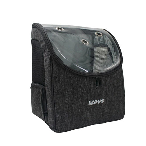 Lepus Backpack Şeffaf Kapaklı Kedi ve Köpek Taşıma Çantası Siyah 30x25x40 Cm