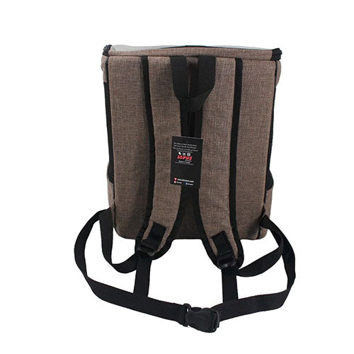 Lepus Backpack Şeffaf Kapaklı Kedi ve Köpek Taşıma Çantası Kahverengi 30x25x40 Cm