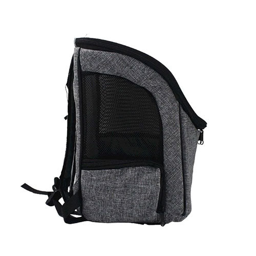 Lepus Backpack Şeffaf Kapaklı Kedi ve Köpek Taşıma Çantası Gri 30x25x40 Cm