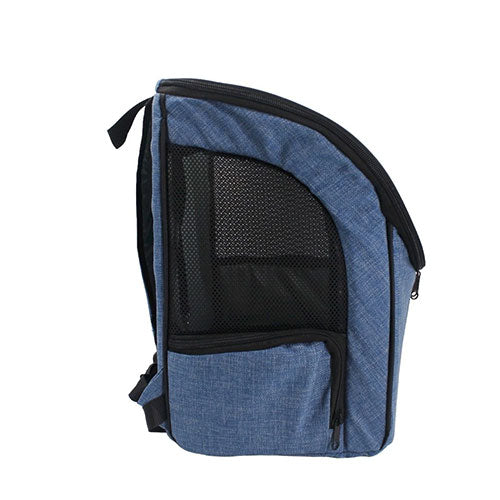 Lepus Backpack Şeffaf Kapaklı Kedi ve Köpek Taşıma Çantası Mavi 30x25x40 Cm