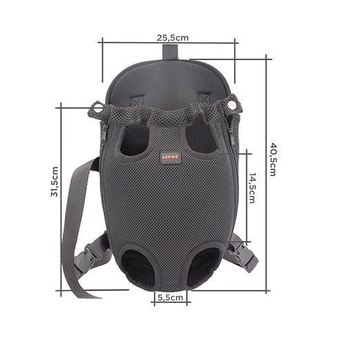 Lepus Ana Kucağı Space Köpek Taşıma Çantası Black Medium