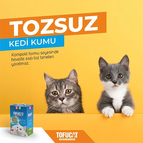 TofuCat Tuvalete Atılabilen Koku Hapsedeci Topaklanan Doğal Kedi Kumu 2 Adet 8 Lt