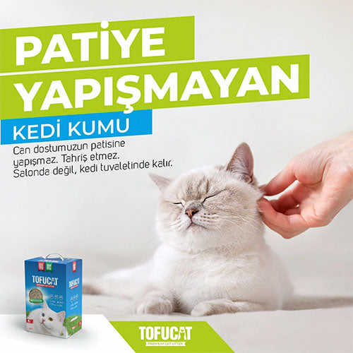 TofuCat Tuvalete Atılabilen Koku Hapsedeci Topaklanan Doğal Kedi Kumu 4 Adet 8 Lt