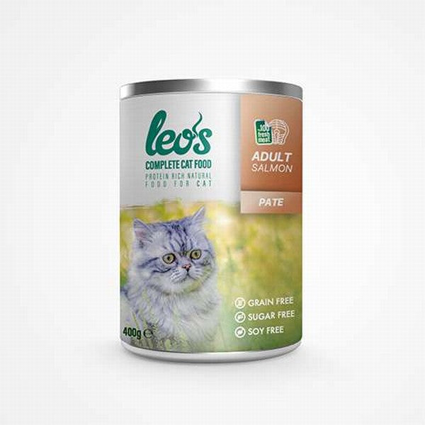 Leos Somon Balıklı Pate Yetişkin Kedi Konservesi 24 Adet 400 Gr