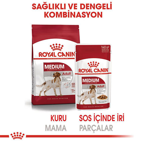 Royal Canin Medium Adult Gravy Yetişkin Köpek Konservesi 10 Adet 140 Gr
