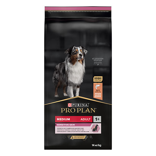 Pro Plan Medium Sensitive Skin Adult Somonlu Orta Irk Yetişkin Köpek Maması 14 Kg