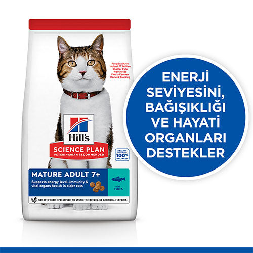 Hill’s SCIENCE PLAN Mature Adult 7+ Ton Balıklı Yaşlı Kedi Maması 1,5 Kg
