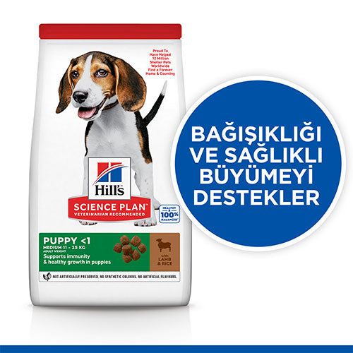 Hill’s SCIENCE PLAN Puppy Medium Lamb & Rich Orta Irk Kuzulu Yavru Köpek Maması 2,5 Kg