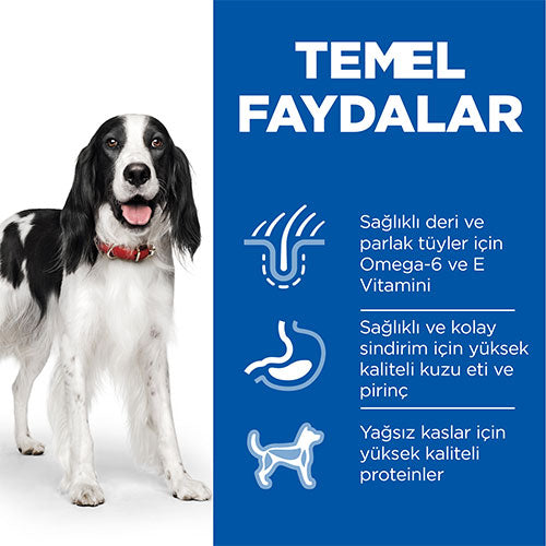 Hill’s SCIENCE PLAN Adult Medium Lamb & Rice Orta Irk Kuzulu Yetişkin Köpek Maması 2,5 Kg