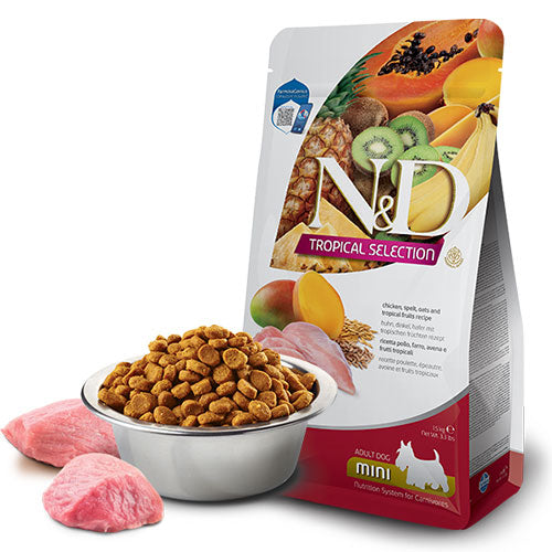 N&D Tropical Selection Tavuklu ve Tropikal Meyveli Mini Irk Yetişkin Köpek Maması 5 Kg