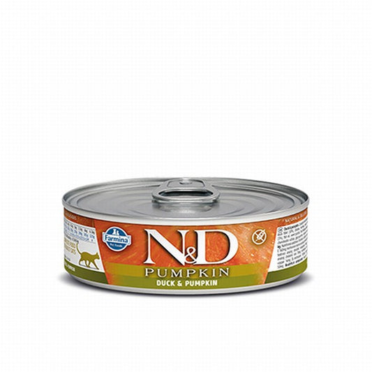 N&D Pumpkin Balkabaklı Ördekli Tahılsız Yetişkin Kedi Konservesi 6 Adet 80 Gr