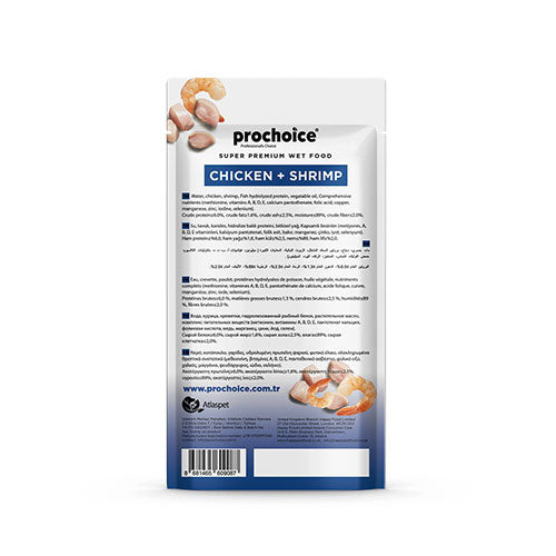 Pro Choice Creamy Tavuklu ve Karidesli Sıvı Kedi Ödül Maması 4x15 Gr