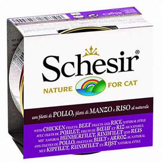 Schesir Tavuklu ve Sığır Etli Yetişkin Kedi Konservesi 6 Adet 85 Gr