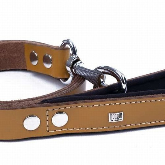 Doggie Konfor Klasik Deri Köpek Gezdirme Tasması Camel 3x100 Cm