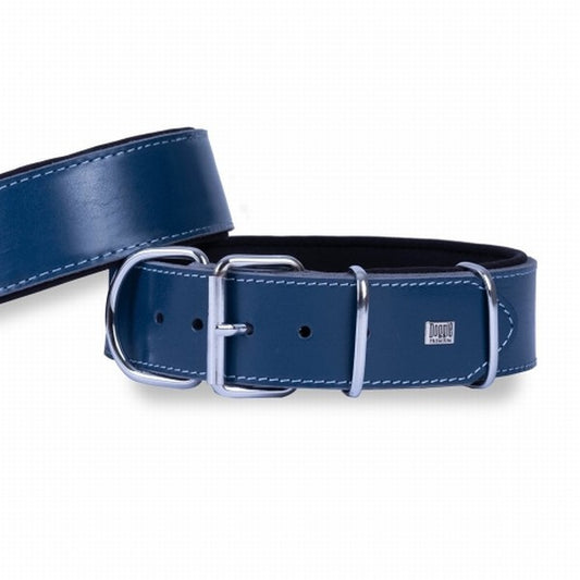 Doggie Çift Kat Deri Köpek Boyun Tasması Royalblue 5x50-60 Cm