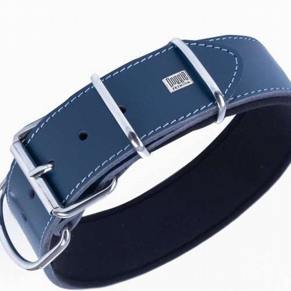 Doggie Çift Kat Deri Köpek Boyun Tasması Royalblue 5x50-60 Cm