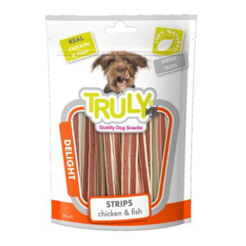 Truly Delight Tavuklu ve Balıklı Şerit Yumuşak Köpek Ödülü 90 Gr