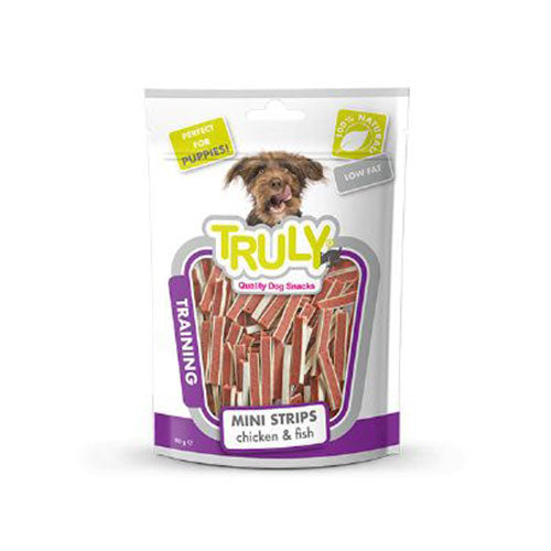 Truly Mini Şerit Tavuklu ve Balıklı Yumuşak Köpek Ödülü 90 Gr