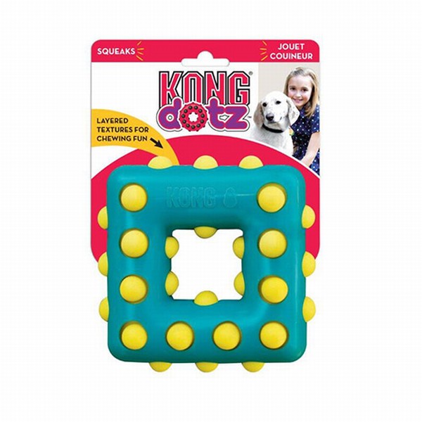 Kong Dotz Kauçuk Kare Köpek Oyuncağı 10 Cm Small