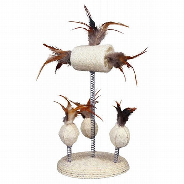 Trixie Yaylı Top ve Tüy Kedi Oyuncağı 15x30 Cm