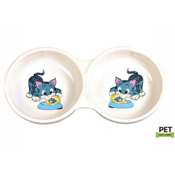Trixie İkili Porselen Kedi Mama Su Kabı 2x0,15 Lt