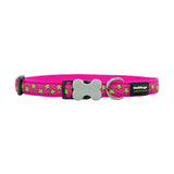 Reddingo Pembe Üzerine Lime Yıldızlı Köpek Boyun Tasması Large 25 Mm 41-63 Cm