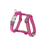 Reddingo Pembe Üzerine Lime Yıldızlı Köpek Göğüs Tasması Large 25 Mm