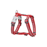 Reddingo Reflektörlü Kemik Desenli Kırmızı Köpek Göğüs Tasması Large 25 Mm