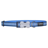 Reddingo Reflektörlü Kemik Desenli Mavi Köpek Boyun Tasması Medium 20 Mm 31-47 Cm