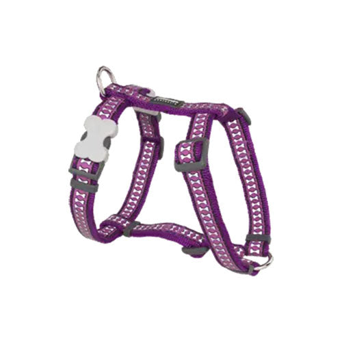 Reddingo Reflektörlü Kemik Desenli Mor Köpek Göğüs Tasması Large 25 Mm