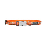 Reddingo Reflektörlü Kemik Desenli Turuncu Köpek Boyun Tasması Medium 20 Mm 31-47 Cm