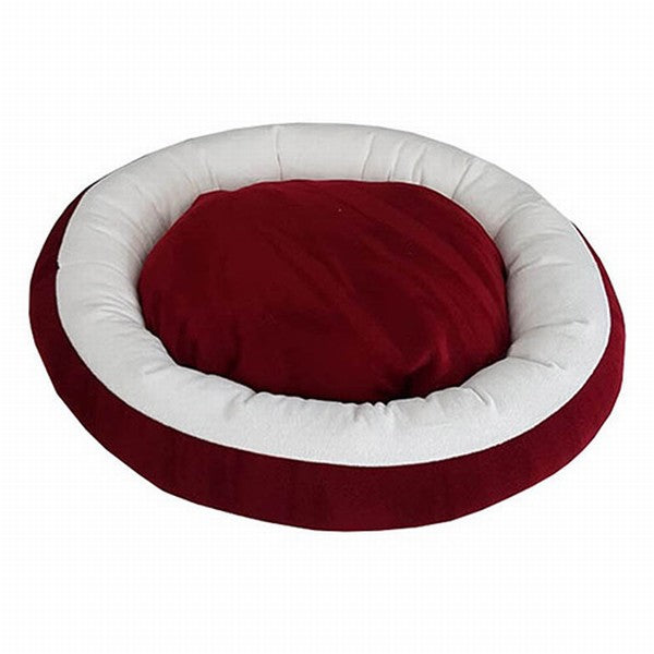 Bedspet Simit Kedi ve Küçük Irk Köpek Yatağı Bordo Beyaz