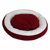 Bedspet Simit Kedi ve Küçük Irk Köpek Yatağı Bordo Beyaz