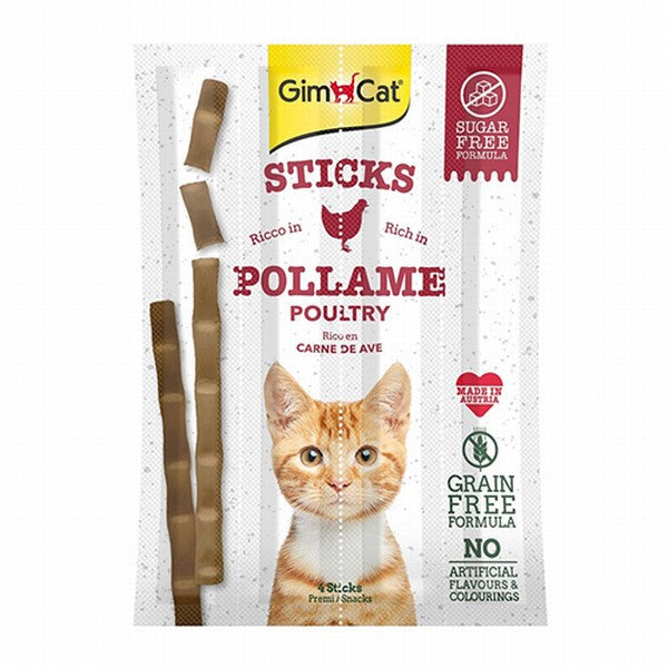 GimCat Sticks Tavuklu ve Ciğerli Kedi Ödül Çubukları 20 Gr