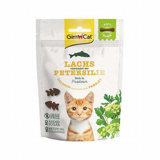 GimCat Soft Snacks Salmon Parsley Somonlu ve Maydanozlu Tahılsız Kedi Ödülü 60 Gr