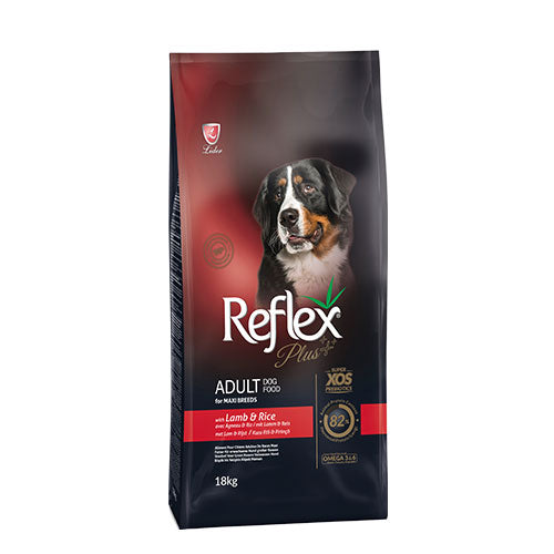 Reflex Plus Büyük Irk Kuzulu ve Pirinçli Yetişkin Köpek Maması 18 Kg