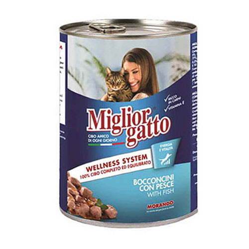 Miglior Gatto Balıklı Yetişkin Kedi Konservesi 12 Adet 405 Gr