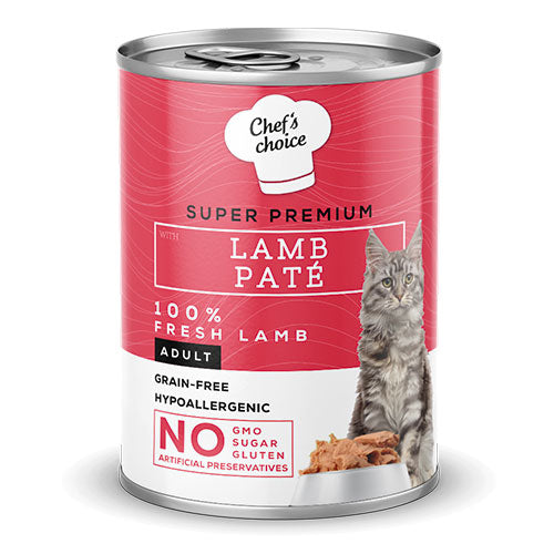 Chefs Choice Pate Lamb Kuzu Etli Tahılsız Yetişkin Kedi Konservesi 12 Adet 400 Gr