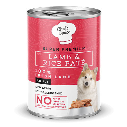 Chefs Choice Pate Lamb Rice Kuzulu Pirinçli Yetişkin Köpek Konservesi 6 Adet 400 Gr