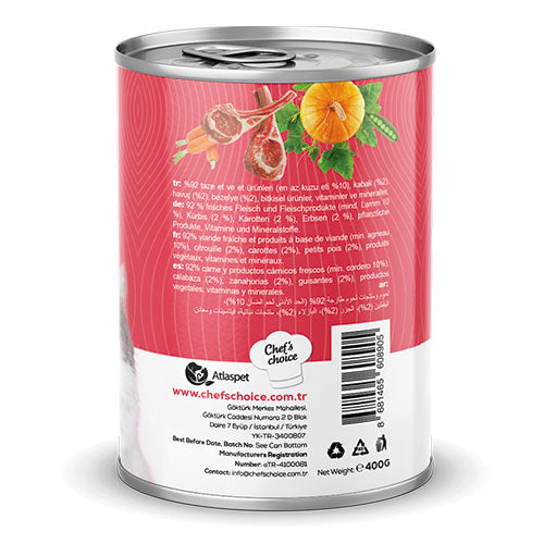 Chefs Choice Pumpkin Pate Lamb Kuzulu Balkabaklı Tahılsız Yetişkin Kedi Konservesi 400 Gr