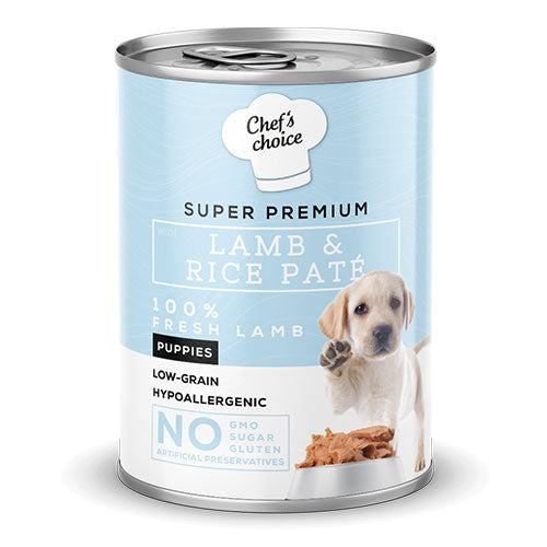 Chefs Choice Pate Lamb Puppy Kuzulu Düşük Tahıllı Yavru Köpek Konservesi 6 Adet 400 Gr