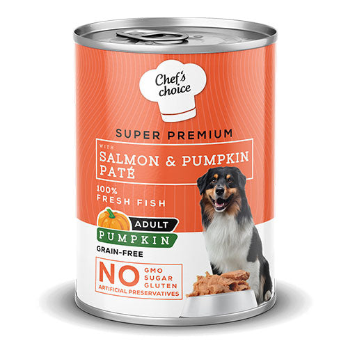 Chefs Choice Pumpkin Pate Somonlu Balkabaklı Tahılsız Yetişkin Köpek Konservesi 6 Adet 400 Gr