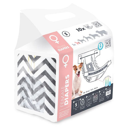 M-Pets Diapers Dişi Köpekler İçin Külot Bez Small 10 lu 27,5x37 Cm