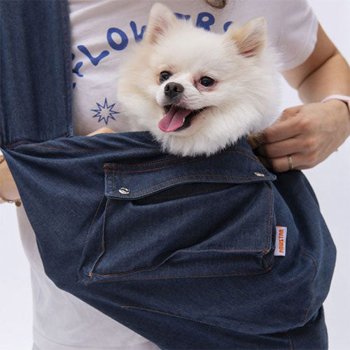 Pawstar Mavi Denim Crossbody Kedi ve Küçük Irk Köpek Taşıma Çantası 50x15x20 Cm