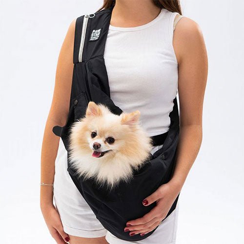 Pawstar Siyah Crossbody Küçük Irk Köpek Taşıma Çantası 50x15x20 Cm