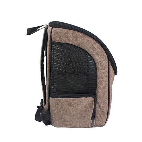 Lepus Backpack Şeffaf Kapaklı Kedi ve Köpek Taşıma Çantası Kahverengi 30x25x40 Cm